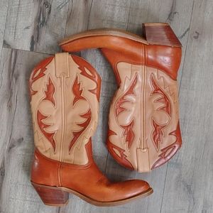 Vintage Women's Leather Cowboy Boots 70's